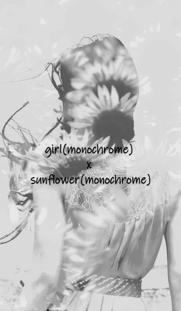 [LINE着せ替え] girl(monochrome) x sunflower(monochrome)の画像1