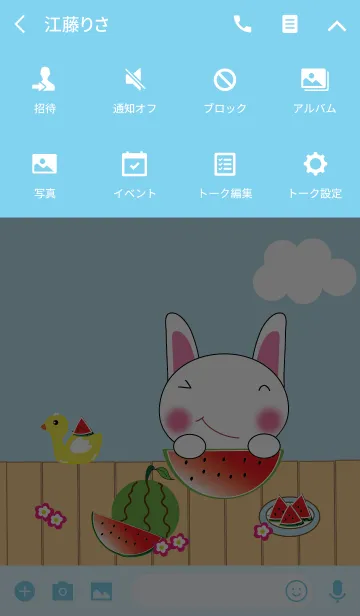 [LINE着せ替え] Cute rabbit theme v.7 (JP)の画像4