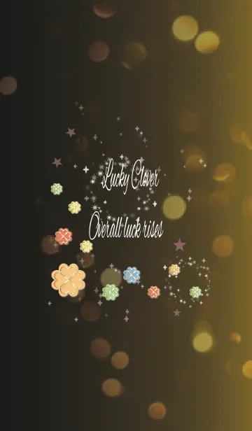 [LINE着せ替え] ブラック＆ピンク/風水全体運向上クローバーの画像1