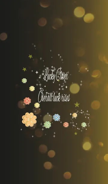 [LINE着せ替え] ブラックイエロー/風水全体運のクローバーの画像1