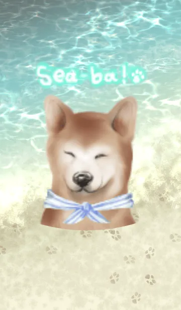 [LINE着せ替え] Sea-ba！ 海と柴犬の夏の画像1