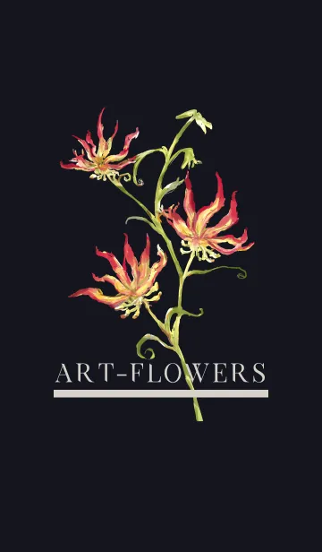 [LINE着せ替え] Art-flowers Gloriosa black ver.の画像1