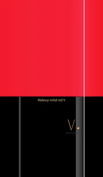 [LINE着せ替え] メークアップ イニシャル レッド Vの画像1