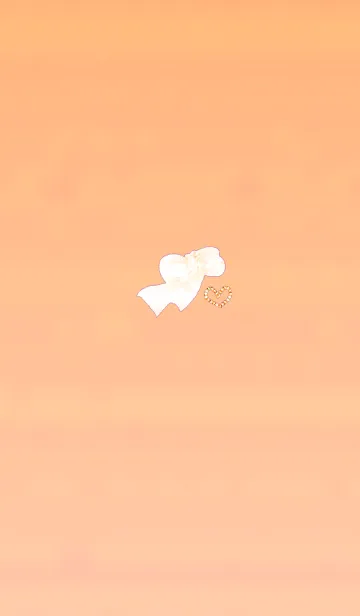 [LINE着せ替え] ラメリボンハートオレンジイエローの画像1