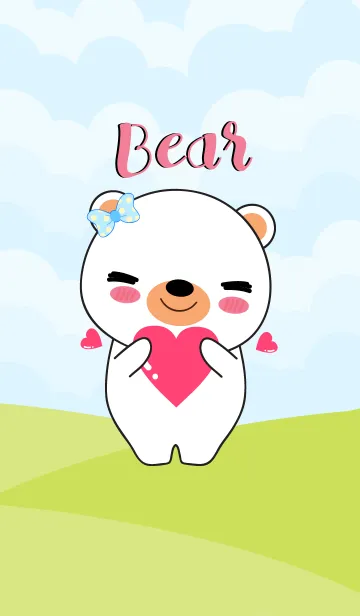 [LINE着せ替え] Lovely White Bear Theme (jp)の画像1