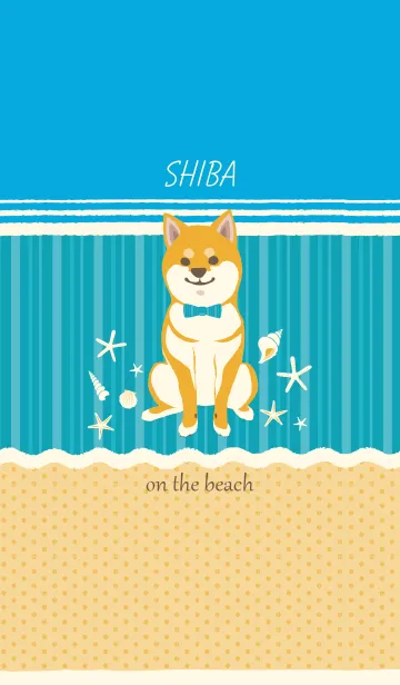 [LINE着せ替え] 柴犬 on the beachの画像1