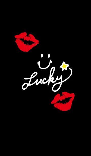 [LINE着せ替え] スマイル-キスマーク黒29-の画像1