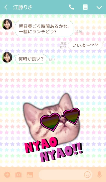 [LINE着せ替え] パーティーねこちゃん☆☆れいんぼーの画像3