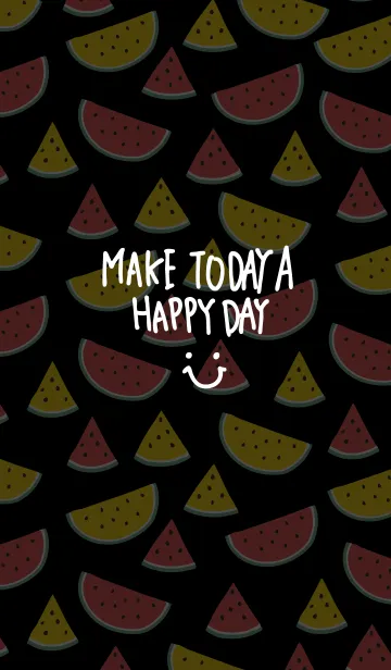 [LINE着せ替え] スマイル・スイカ-黒8-の画像1