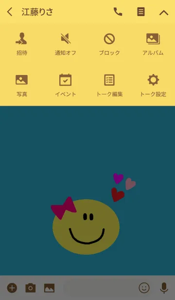 [LINE着せ替え] リボンスマイルニコ x ブルーの画像4