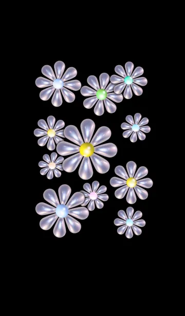 [LINE着せ替え] パールのお花 ロゴ無しの画像1