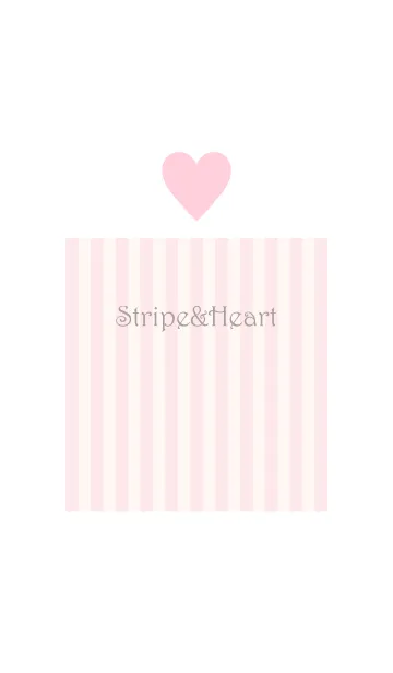 [LINE着せ替え] Stripe＆Heart - Pink+Beige -の画像1