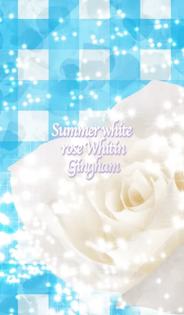 [LINE着せ替え] Summer white rose Whitin Ginghamの画像1