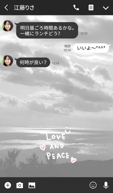 [LINE着せ替え] モノクロ雲-スマイル30-の画像3