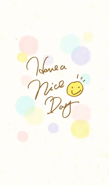 [LINE着せ替え] 大人水彩水玉3-スマイル23-の画像1