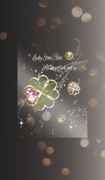 [LINE着せ替え] ブラックピンク/風水カラフルストーンの画像1