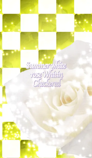 [LINE着せ替え] Summer white rose Whitin Checkeredの画像1