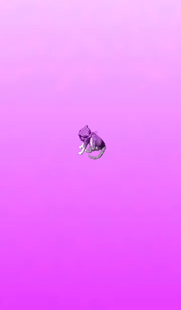 [LINE着せ替え] シンプルピンク紫色猫の画像1