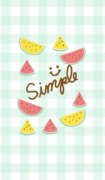 [LINE着せ替え] スマイル-夏 スイカ チェック26-の画像1