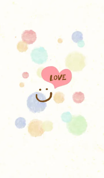 [LINE着せ替え] 大人水彩水玉2-スマイル6-の画像1