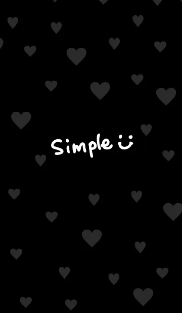 [LINE着せ替え] 黒背景にハート-スマイル25-の画像1