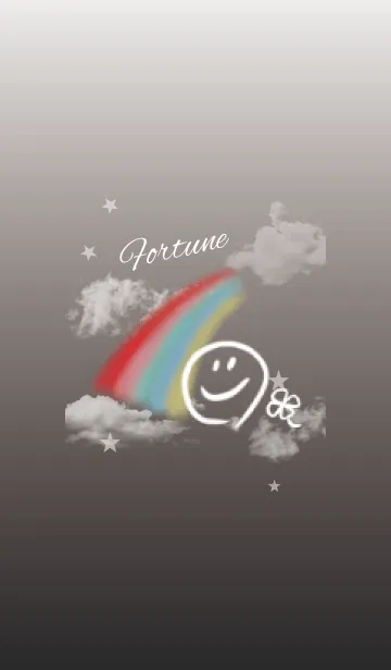 [LINE着せ替え] ブラックホワイト/ラッキースマイル運気UPの画像1