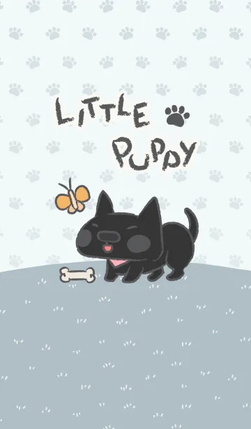 [LINE着せ替え] Little puppy (JP-Black ver.)の画像1