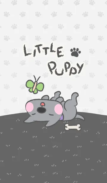 [LINE着せ替え] Little puppy (JP-Gray ver.)の画像1