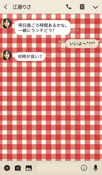 [LINE着せ替え] Gingham Check Red 2 -MEKYM-の画像3