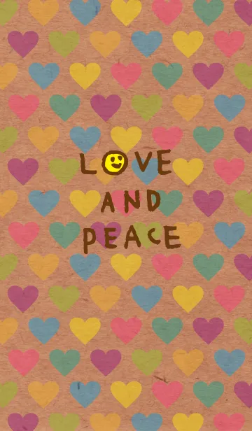 [LINE着せ替え] カラフルハートクラフト紙-スマイル28-の画像1