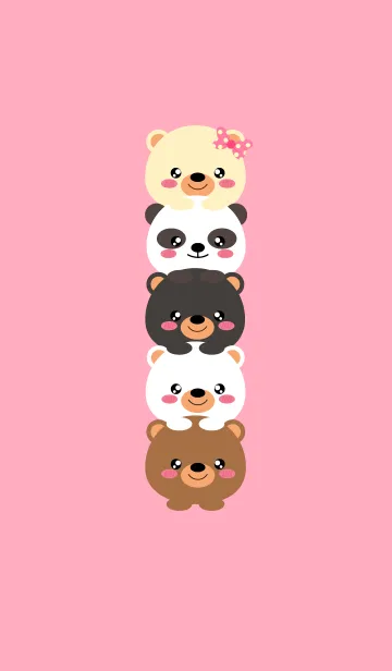 [LINE着せ替え] Cute Face Bear Theme (jp)の画像1