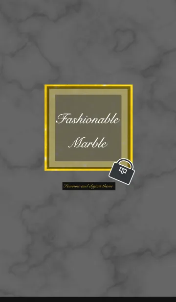 [LINE着せ替え] Fashionable Marble_Black_の画像1