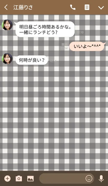 [LINE着せ替え] Gingham Check Brown -MEKYM-の画像3