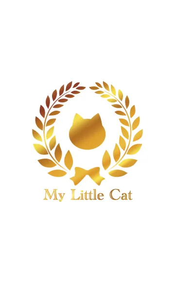 [LINE着せ替え] My Little Cat[White×Gold]の画像1