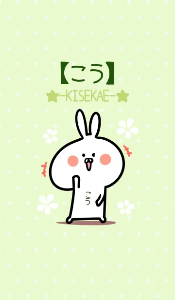 [LINE着せ替え] ☆【こう】のウサギ着せかえ☆Green☆の画像1