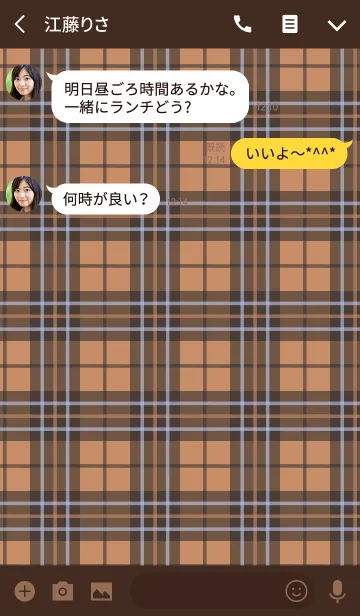 [LINE着せ替え] Pair Tartan check 2 (lady)の画像3