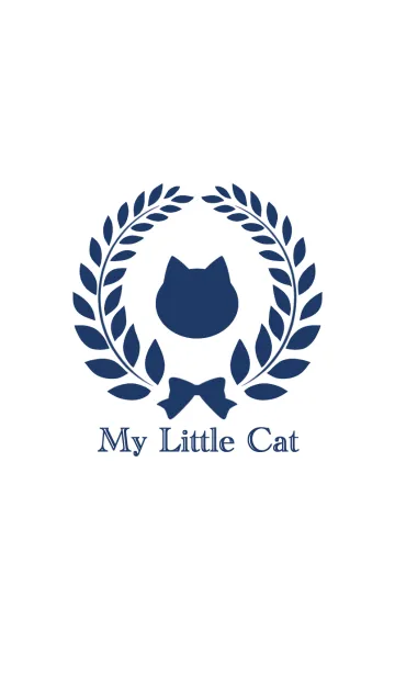 [LINE着せ替え] My Little Cat[Navy×Beige]の画像1