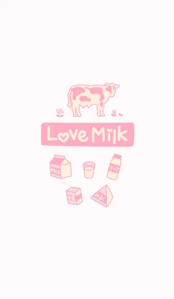 [LINE着せ替え] ミルクと牛 〜ピンクの画像1