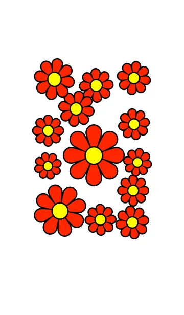 [LINE着せ替え] 赤い花模様 [ 白背景 ] No.1の画像1
