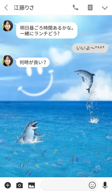 [LINE着せ替え] smile dolphinの画像3