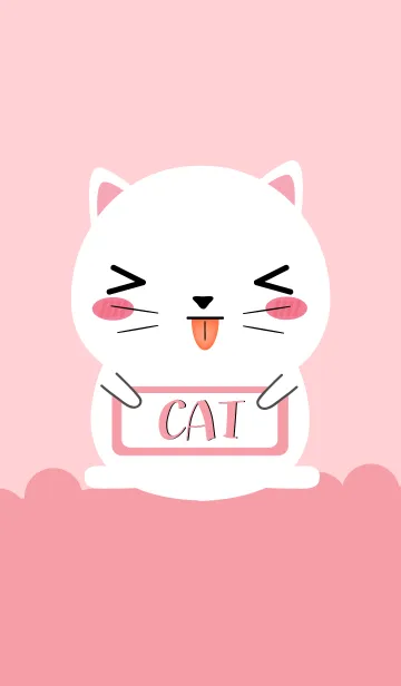 [LINE着せ替え] Love Cute White Cat Theme Vr.2 (jp)の画像1