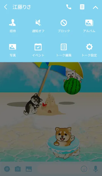 [LINE着せ替え] 柴犬と夏海（白柴、茶柴、黒柴）の画像4