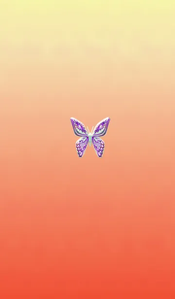 [LINE着せ替え] 高貴な蝶パープルオレンジの画像1