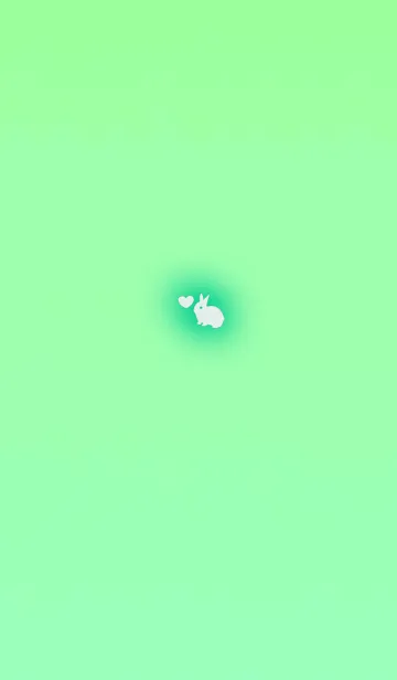 [LINE着せ替え] ウサギのシルエットグリーンブルーの画像1