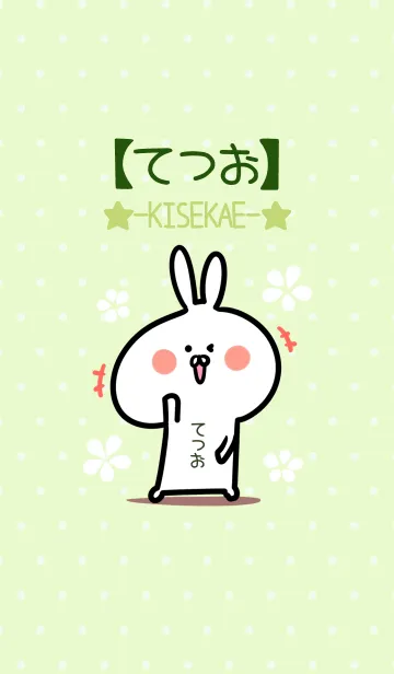 [LINE着せ替え] ☆【てつお】のウサギ着せかえ☆Green☆の画像1