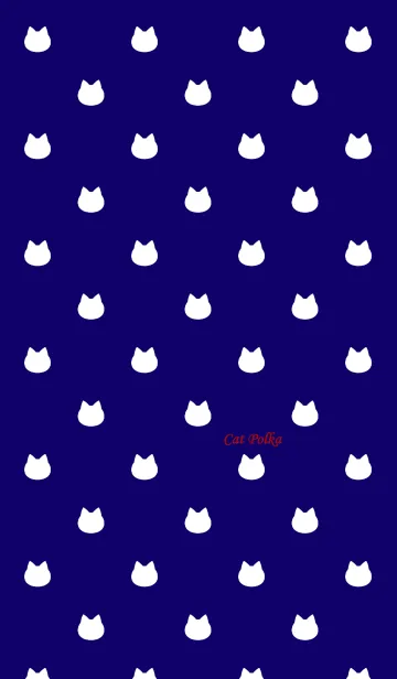 [LINE着せ替え] Cat Polka[Marine]の画像1