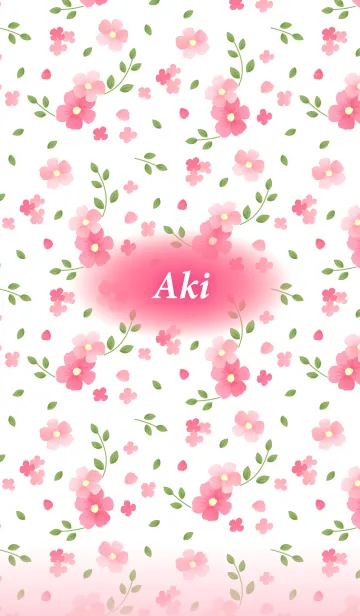 [LINE着せ替え] あき専用♪Flower-pinkピンクの花柄の画像1