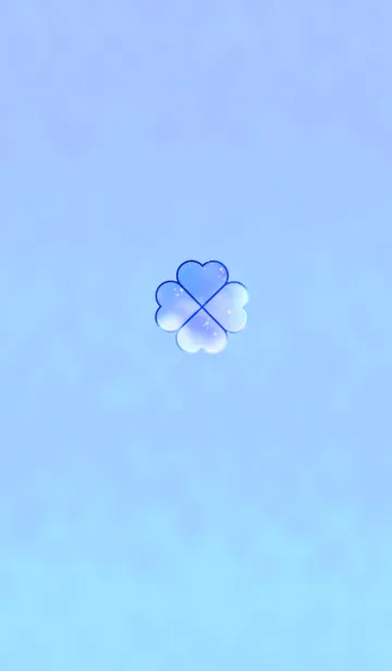 [LINE着せ替え] シンプル幸運ブルークローバーの画像1