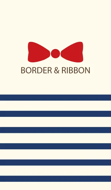 [LINE着せ替え] BORDER ＆ RIBBON -NAVY+RED-の画像1