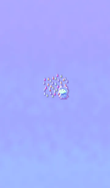 [LINE着せ替え] 雨ガッパ蛙ブルーパープルの画像1